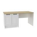 Ver imagem 3 de Bancada de Cozinha em MDF 4 Portas Americanas com Tampo Amadeirado Grazi Branco/Carvalho Tropical