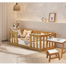 Kit Cama Montessori Infantil com Colchão e Mesinha com Banco de Estudo - 1