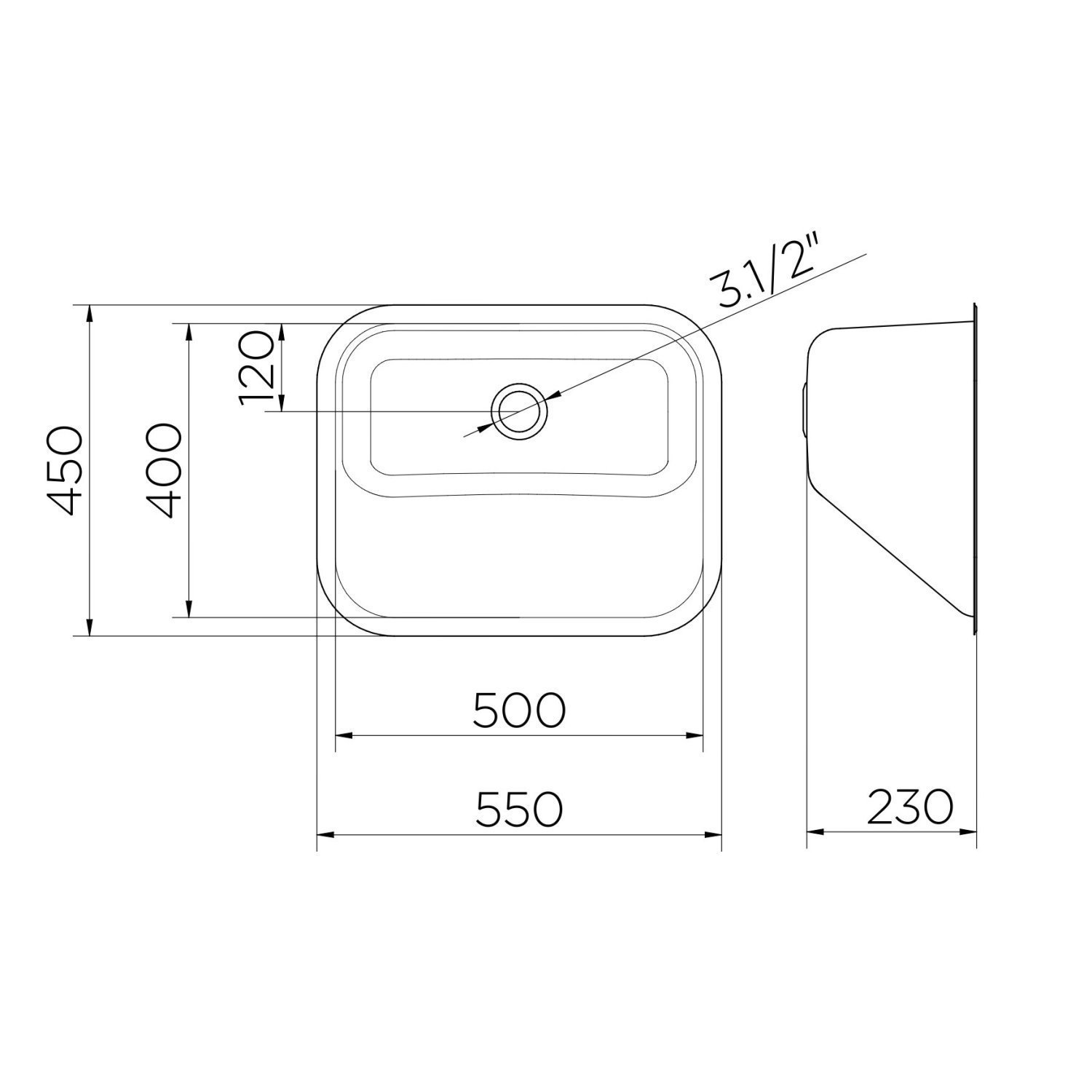 Tanque Monobloco 55x45x23 Inox Alto Brilho 32 Litros Docol - 2