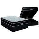 Ver imagem 1 de Cama Box Baú Queen: Colchão Molas Ensacadas Ortobom SuperPocket Elegant + Base CRC Suede Black(