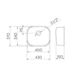 Cuba de Embutir 40x34x14,5 Inox Brilho Riva Docol - 2