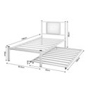 Ver imagem 4 de Cama Solteiro Bruna Estilo Militar 100% Aço Branco com Cama Auxiliar e Cabeceira Estofada Branco