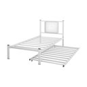 Ver imagem 5 de Cama Solteiro Bruna Estilo Militar 100% Aço Branco com Cama Auxiliar e Cabeceira Estofada Branco