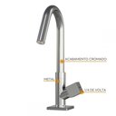 Ver imagem 3 de Torneira Banheiro Lavatório Metal Quadrada Cromada