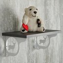 Ver imagem 2 de Mão Francesa Ornamentada 20cm Cervo Veado Branco em Aço para Prateleira Zarg