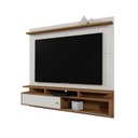 Ver imagem 6 de Painel Suspenso para TV até 70 Polegadas MDF 181cmx166cm Morretes Bege Off White/Amêndoa