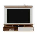 Ver imagem 2 de Painel Suspenso para TV até 70 Polegadas MDF 181cmx166cm Morretes Bege Off White/Amêndoa
