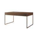 Ver imagem 5 de Mesa Jantar Industrial Amêndoa 137X90Cm Com 4 Poltronas Pretas Base Cobre Cor: Amendoa