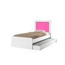 Ver imagem 1 de Cama Solteiro com Auxiliar Retrátil Acompanha 2 Colchões D33 Solteiro Estrutura Resistente:Branco/Ro