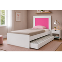 Ver imagem 5 de Cama Solteiro com Auxiliar Retrátil Acompanha 2 Colchões D33 Solteiro Estrutura Resistente:Branco/Ro