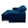 Sofa Retratil Reclinavel 2 Lugares 2,00m Crystal Veludo Azul Lansofbr Lansof Brasil - 4
