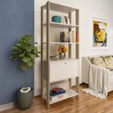 Ver imagem 7 de Estante Livreiro 1 Porta 166x63 Cm Carvalho Off White Arly