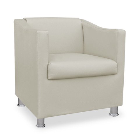 Poltrona Decorativa Tillak Tilla em Suede para Sala de Estar, Consultório e Recepção - Corino - Bege