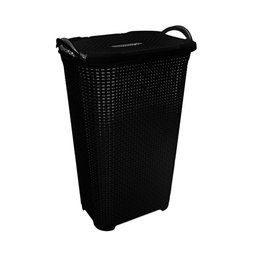 Cesto Rattan Tampa Basculada Preto 50 Litros Roupa Suja - 4