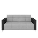 Ver imagem 4 de Sofá Living Decorativo Houston 2 Lugares 200cm Pés em Metal Veludo/ Pu Cinza/ Preto G33 - Gran Belo