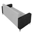 Ver imagem 3 de Sofá Living Decorativo Houston 2 Lugares 200cm Pés em Metal Veludo/ Pu Cinza/ Preto G33 - Gran Belo