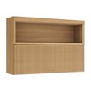 Ver imagem 1 de Armário Aéreo de Cozinha Modulado com Nicho Marquesa 120cm 1 Porta Basculante MDF Marrom Nesher