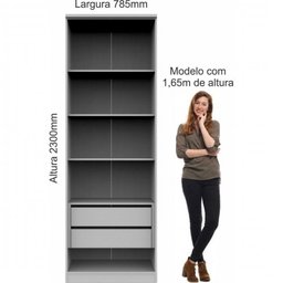 Guarda Roupa Juvenil 4 Peças 4 Portas 4 Gavetas com Módulo Escrivaninha Elegance  - 17