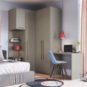Ver imagem 1 de Guarda Roupa Juvenil 4 Peças 4 Portas 4 Gavetas com Módulo Escrivaninha Elegance