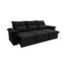 Ver imagem 2 de Sofá Retrátil Reclinável Paris 2,30m Suede Velut Preto Molas Ensacadas - King House