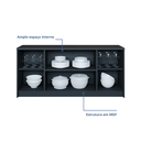Ver imagem 4 de Buffet Aparador 4 Portas 100% MDF Chumbo 152cm Lia Cimol Preto