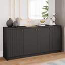 Ver imagem 1 de Buffet Aparador 4 Portas 100% MDF Chumbo 152cm Lia Cimol