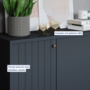Ver imagem 6 de Buffet Aparador 4 Portas 100% MDF Chumbo 152cm Lia Cimol Preto