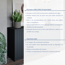 Ver imagem 7 de Buffet Aparador 4 Portas 100% MDF Chumbo 152cm Lia Cimol Preto