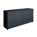 Ver imagem 2 de Buffet Aparador 4 Portas 100% MDF Chumbo 152cm Lia Cimol Preto