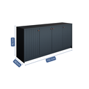 Ver imagem 3 de Buffet Aparador 4 Portas 100% MDF Chumbo 152cm Lia Cimol Preto