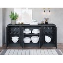 Ver imagem 4 de Buffet Aparador 4 Portas 100% MDF Chumbo 152cm Lia Cimol
