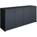 Ver imagem 2 de Buffet Aparador 4 Portas 100% MDF Chumbo 152cm Lia Cimol