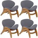 Ver imagem 1 de Kit 4 Poltronas Decorativa Orgânica Sala Living Kadosh L02 Suede Cinza - Lyam Decor
