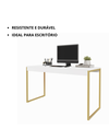 Ver imagem 4 de Kit Mesa Home Office 90 cm com Aparador 3 Prateleiras Júlia:Branco Dourado