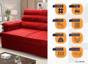 Ver imagem 2 de Sofá Retrátil Reclinável 2 Lugares com Molas 1,50m Quantum Suede Velut Vermelho - King House