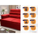 Ver imagem 2 de Sofá Retrátil Reclinável 2 Lugares com Molas 1,50m Quantum Suede Velut Vermelho - King House
