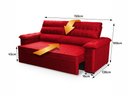 Ver imagem 3 de Sofá Retrátil Reclinável 2 Lugares com Molas 1,50m Quantum Suede Velut Vermelho - King House