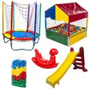 Ver imagem 1 de Kit Pula Pula 1,40m + Piscina de Bolinhas 1,00m + 500 Bolinhas + Escorregador Médio + Gangorra 1 L