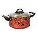 Ver imagem 1 de Caçarola Antiaderente 18 Cm com Tampa de Vidro - Modelos Exclusivos com Detalhes Dourados por Dentro