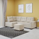 Ver imagem 1 de Sofá de Canto com Puff 6 Lugares 238cm Gávea