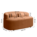 Ver imagem 4 de Banco Orgânico 2 Lugares Sofá Roma Sala Almofadas 140cm Bouclé:terracota