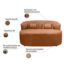 Ver imagem 3 de Banco Orgânico 2 Lugares Sofá Roma Sala Almofadas 140cm Bouclé:terracota