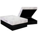 Ver imagem 1 de Cama Box Baú Casal: Colchão Espuma D33 Luckspuma Supreme Floral + Base CRC Suede Black(138x188)