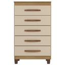 Ver imagem 1 de Comoda 5 Gavetas 57 Cm Moden 2259 Carvalho Am Off White Incp
