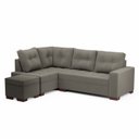 Ver imagem 6 de Sofá de Canto com Puff 6 Lugares Suede Cinza Gávea 238cm