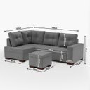 Ver imagem 3 de Sofá de Canto com Puff 6 Lugares Suede Cinza Gávea 238cm