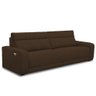 Sofá 3 Lugares Rettrátil Reclinável Elétrico 224cm Mazi L06 Couro Marrom - Lyam Decor - 2