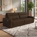 Ver imagem 4 de Sofá 3 Lugares Rettrátil Reclinável Elétrico 224cm Mazi L06 Couro Marrom - Lyam Decor