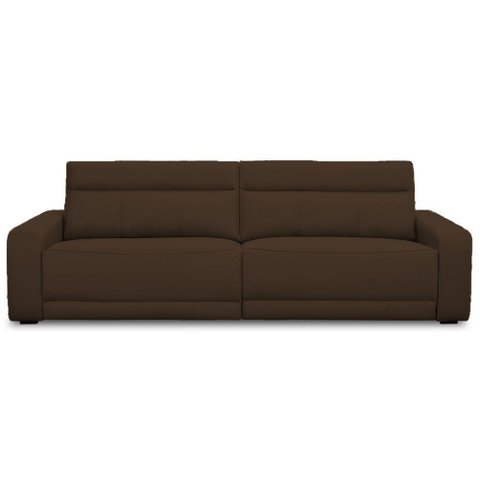 Sofá 3 Lugares Rettrátil Reclinável Elétrico 224cm Mazi L06 Couro Marrom - Lyam Decor