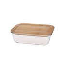Ver imagem 1 de Porta Mantimento Retangular em Vidro Borossilicato com Tampa em Bambu 370ml 29102 - Dynasty